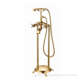 Bathtub Shower Faucet Brass Cast Iron Swan Rose Gold Handle Telephone Free Standing Bathtub Shower Faucets Supplier